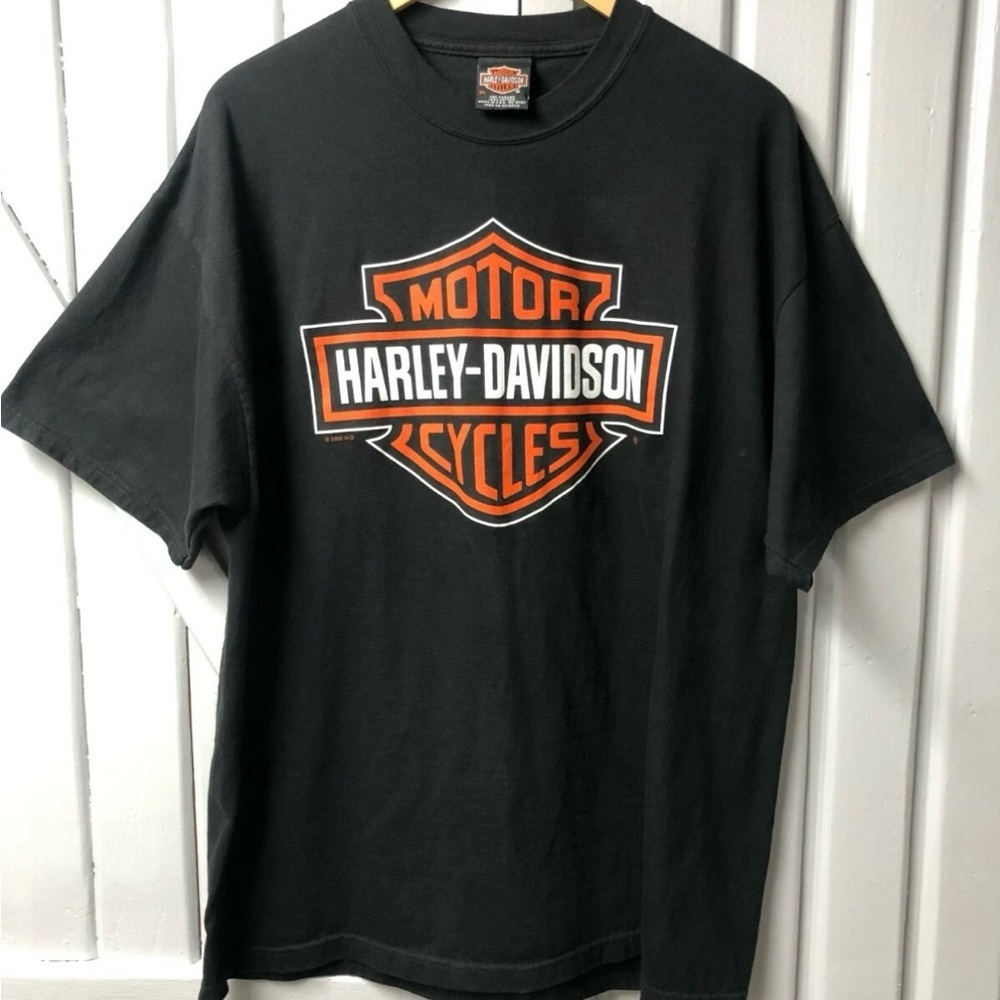 Harley-Davidson Black and Orange Logo Tee